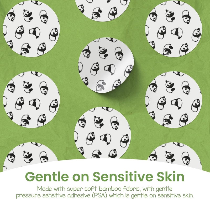 PATCH Bite Relief Spots, cute panda designed bamboo bandage dot with activated charcoal, great for sensitive skin, hypoallergenic, 30 pack - Image 2